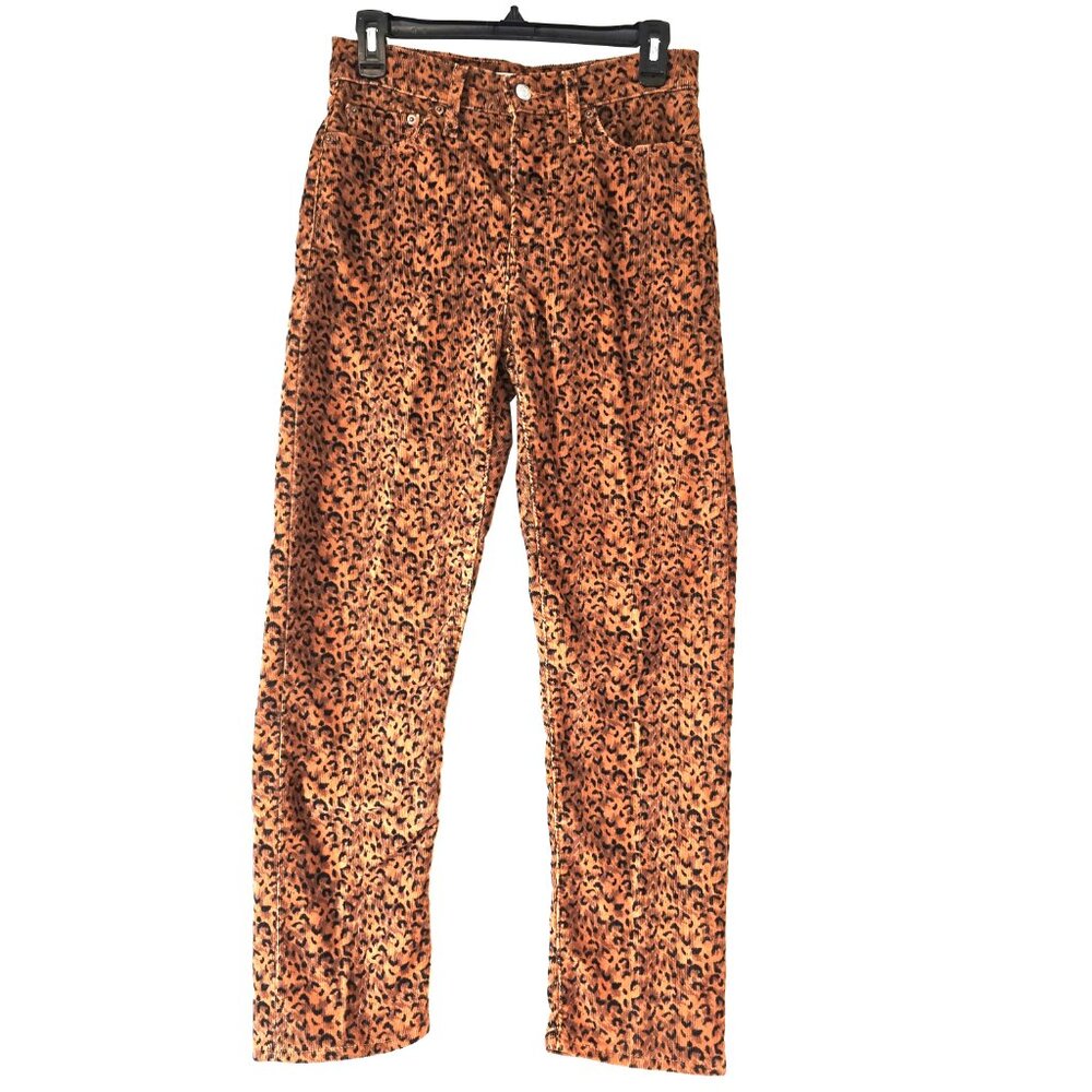 Levi's Wedgie Straight, Lepoard Print Corduroy Jeans Size 27